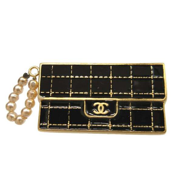 CHANEL Jewelry - CHANEL Authentic Black Logo Brooch
